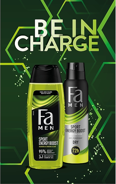 Набор "Energy Boost. Be In Charge" - Fa Men (sh/gel/250ml + deo/150ml) — фото N2