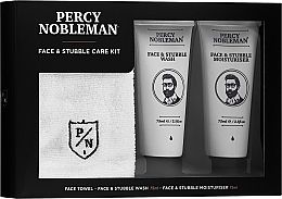 Набір - Percy Nobleman Face & Stubble Care Kit (f/cr/75ml + f/cl/75ml + towel) — фото N1