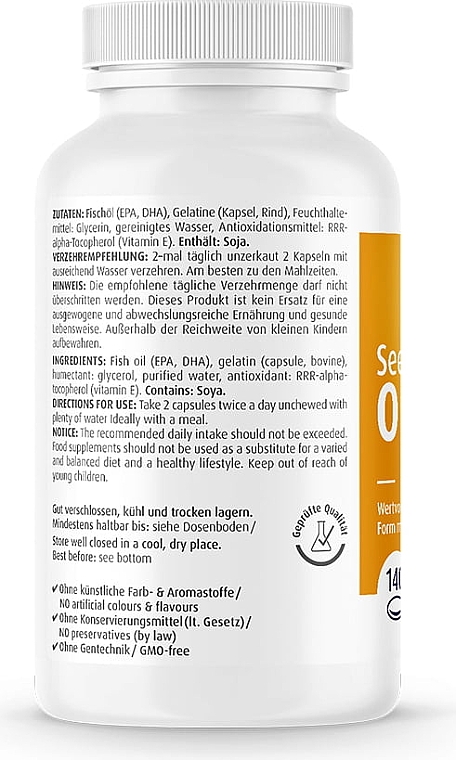 Пищевая добавка "Омега-3", 1000 мг - Zein Pharma Omega-3 Gold Brain Edition — фото N2