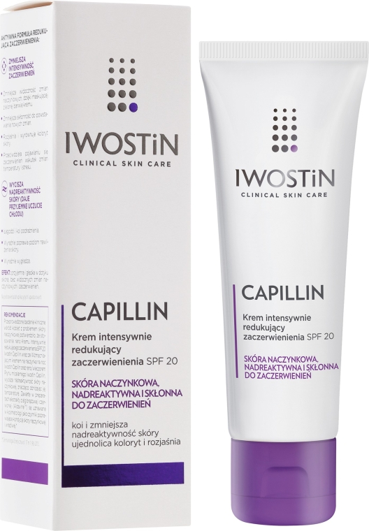 Зміцнювальний крем для обличчя - Iwostin Capillin Intensive Cream SPF 20 — фото N1