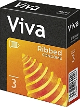 Презервативи латексні "Ребристі", 3 шт - Viva — фото N1