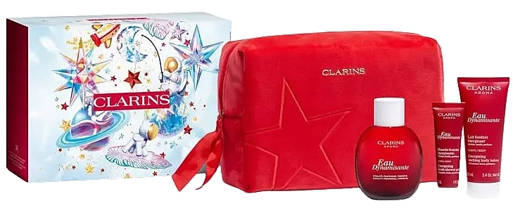 Clarins Eau Dynamisante - Набор (edt/100ml + b/lot/100ml + sh/gel/30ml + bag/1pc)  — фото N1