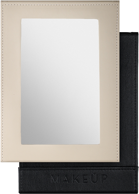 Зеркало-книжка косметическое, бежевое - MAKEUP Tabletop Cosmetic Mirror Beige — фото N4