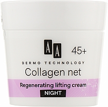 Парфумерія, косметика Нічний зміцнювальний крем проти зморщок для обличчя 45+ - AA Dermo Technology Collagen Net Builder Regenerating Lifting Night Cream