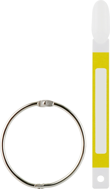 Типсы на кольце, желтый стикер, белые, миндаль - Sticker Tips  — фото N1