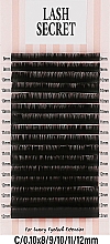 Накладные ресницы, черные, 16 линий (mix, 0,1, C, 8-12) - Lash Secret — фото N1