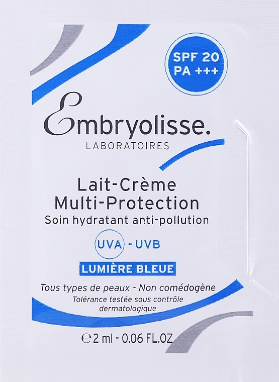 ПОДАРУНОК! Мультизахисний крем для обличчя - Embryolisse Laboratories Multi-Protection Anti-Pollution Moisturizer SPF20 (пробник) — фото N1