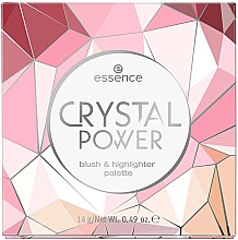 Духи, Парфюмерия, косметика Палетка для макияжа румяна и хайлайтер - Essence Crystal Power Blush & Highlighter Palette