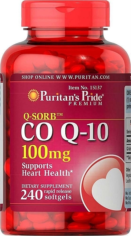 Харчова добавка "Коензим Q-10" - Puritan's Pride Q-Sorb Co Q-10 100 mg — фото N2