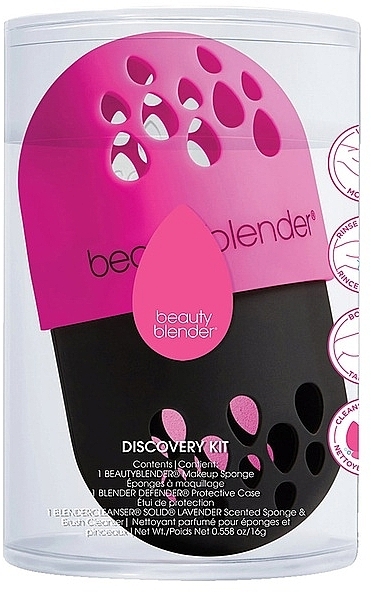 Набір - Beautyblender Discovery Kit (sponge/1pcs + soap/16g + case) — фото N2