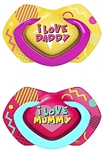 Духи, Парфюмерия, косметика Пустышка силиконовая симметричная "Neon Love" 0-6 месяцев, 2 шт, розовая - Canpol Babies