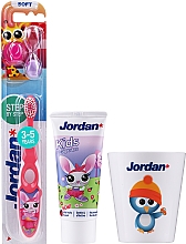 Духи, Парфюмерия, косметика Набор "Кролик" - Jordan Kids (toothpaste/50ml + toothbrush/1pc + cup)