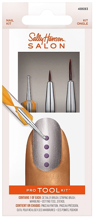 Набор кисточек для ногтей - Sally Hansen Salon Pro Tool Kit (brush/3pcs) — фото N1