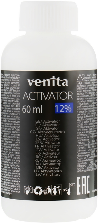 Активатор освітлювача для волосся - Venita Platinum Lightener 12% Activator