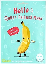 Тканевая маска с экстрактом банана - Quret Hello Friends Banana Sheet Mask — фото N1