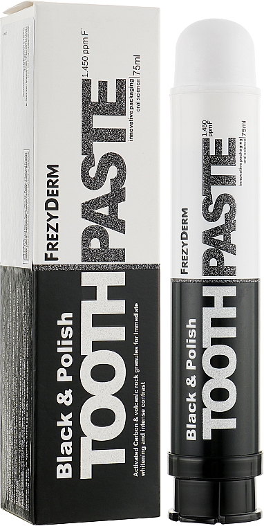 Зубна паста для відбілювання та полірування зубів - Frezyderm Black & Polish Toothpaste — фото N2