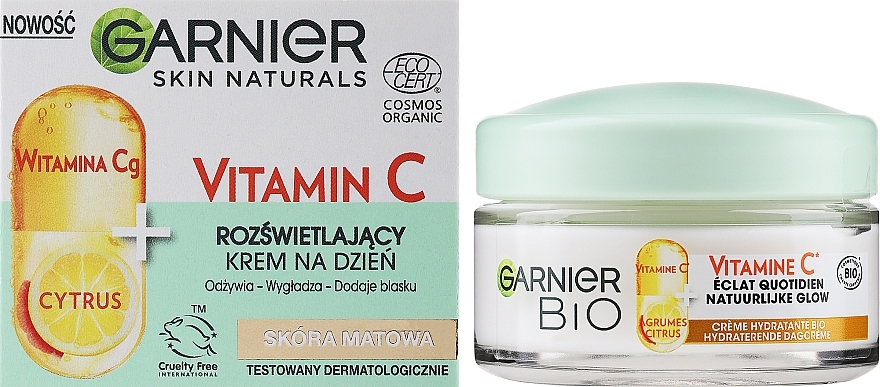 Освітлювальний денний крем з вітаміном С - Garnier Bio Skin Naturals Vitamin C Day Cream — фото N1