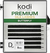 Накладні вії Butterfly Green D 0.15 (6 рядів: 8 мм) - Kodi Professional — фото N1