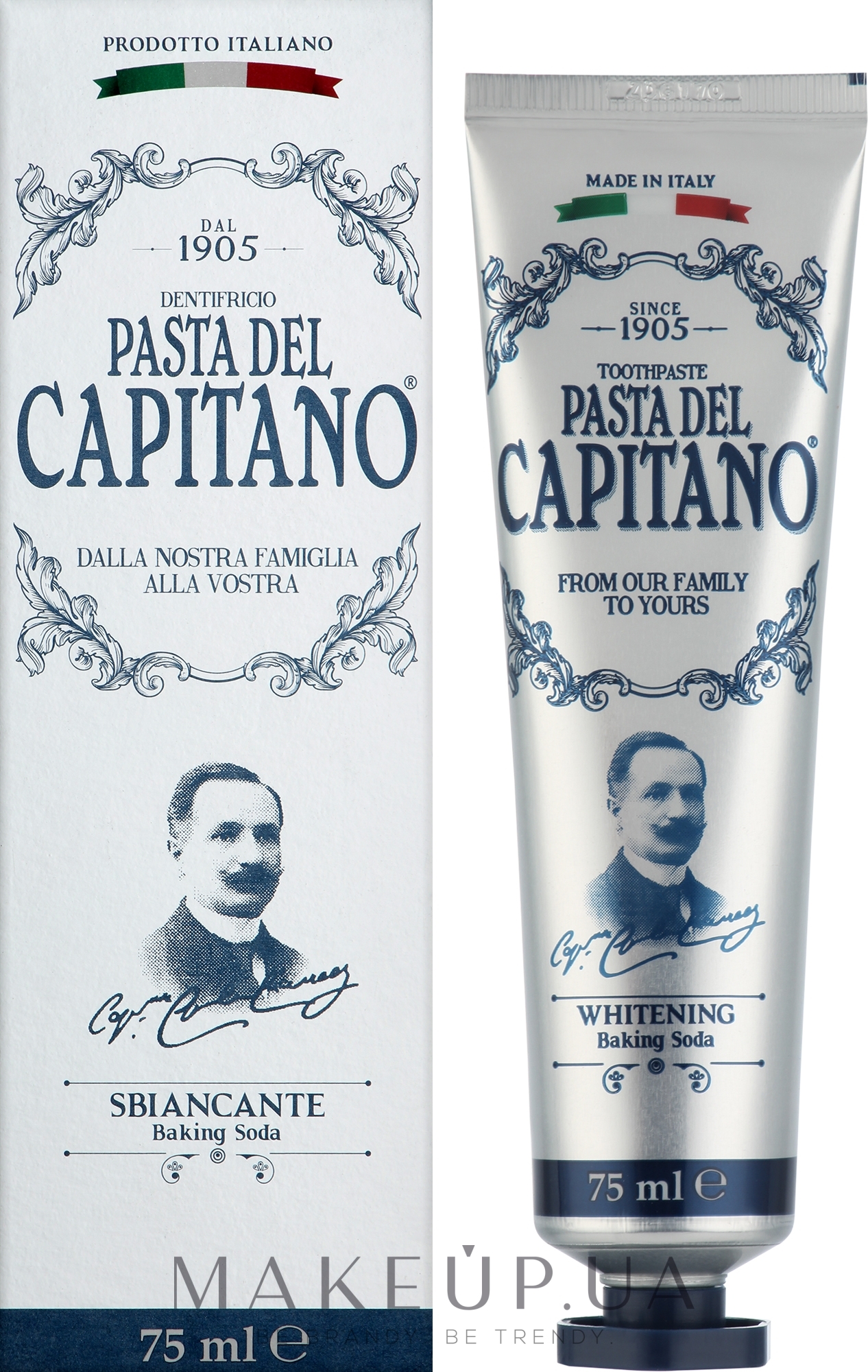 Отбеливающая зубная паста - Pasta Del Capitano Whitening Baking Soda — фото 75ml
