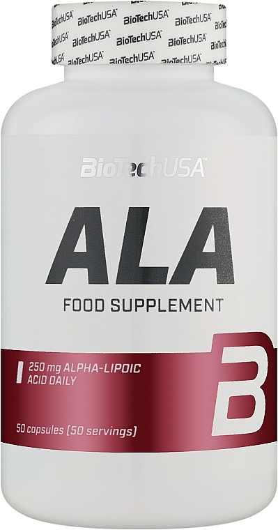 Харчова добавка "Альфа-ліпоєва кислота" - BioTechUSA ALA Alpha Lipoic Acid 250 Mg — фото N1