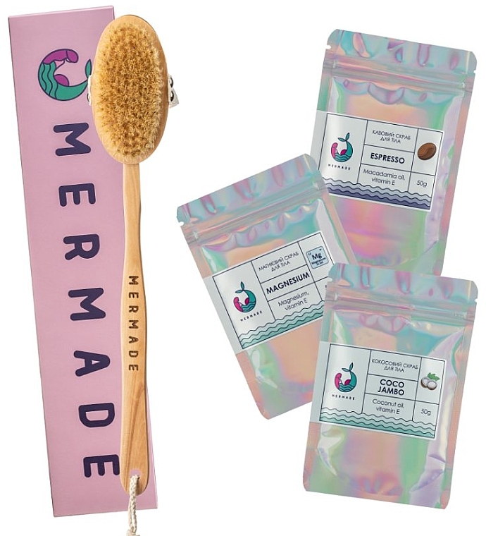 Набір - Mermade Smooth Skin Kit (scrub/3x50g + brush)