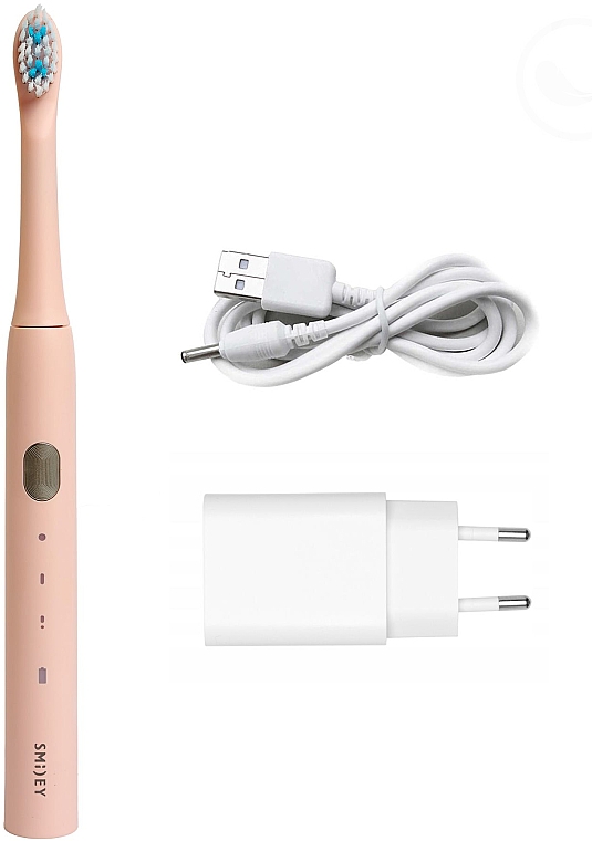 Электрическая звуковая зубная щетка, розовая - Smiley Light — фото N2