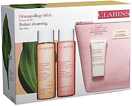 Духи, Парфюмерия, косметика Набор - Clarins Premium Cleansing Bag (mic/wat/200ml + f/lot/200ml + cl/cr/30ml + bag/1pcs)