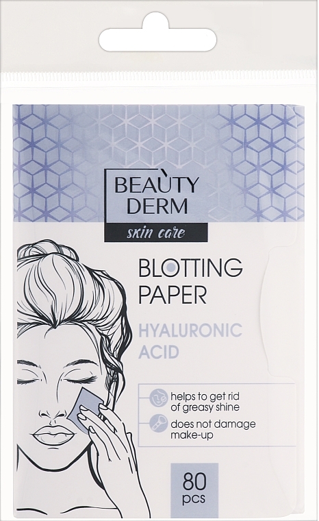 Серветки матуючі для обличчя з гіалуроновою кислотою - Beauty Derm Blotting Paper Salicylic Acid
