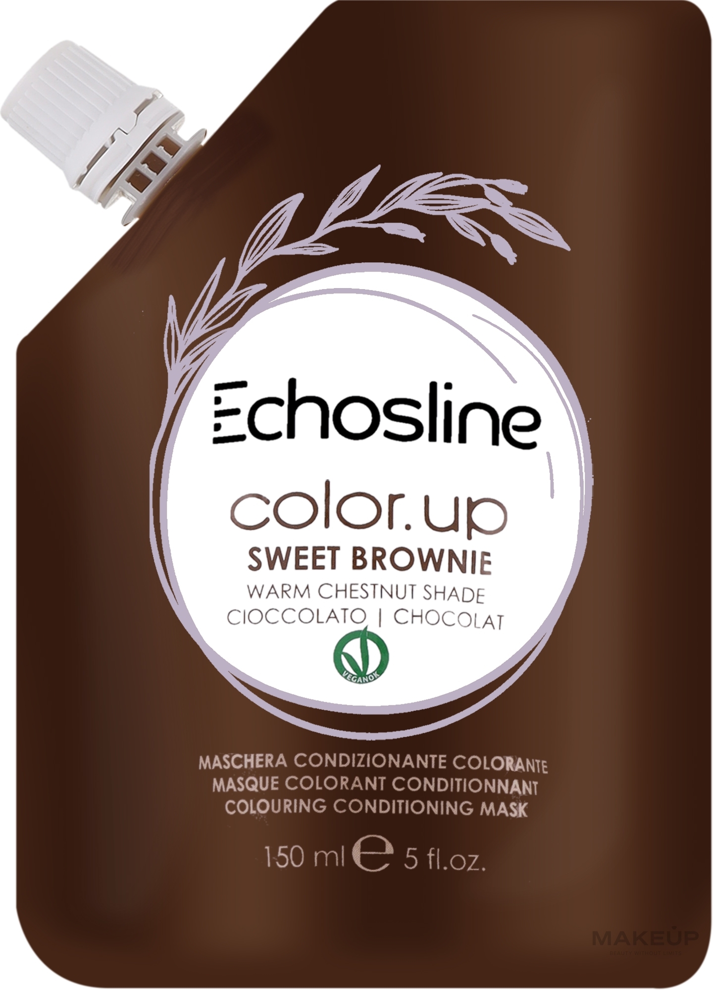 Тонирующая маска для волос - Echosline Color Up Colouring Conditioning Mask — фото Brownie