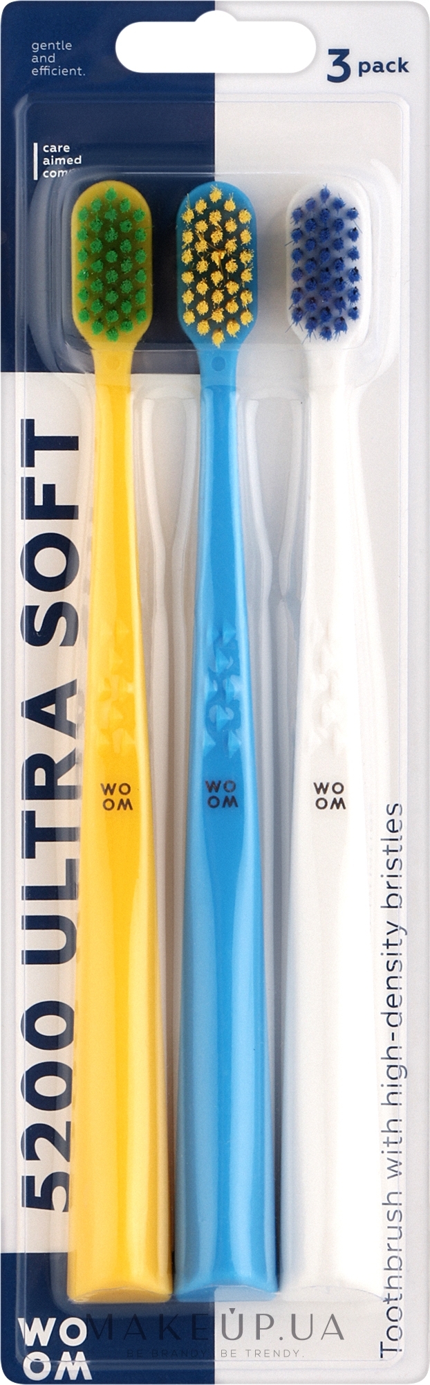 Набір зубних щіток, мікс кольорів, 3 шт. - Woom 5200 Ultra Soft — фото 3шт