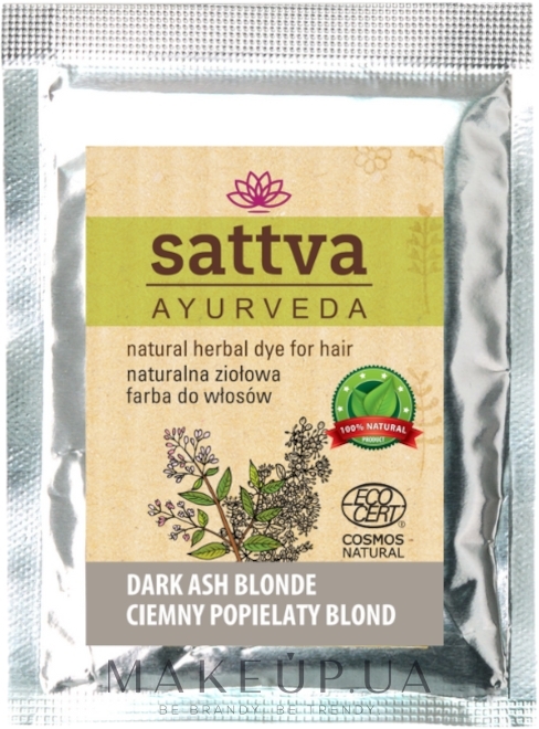 Краска для волос на основе хны - Sattva Henna — фото Dark Ash Blonde
