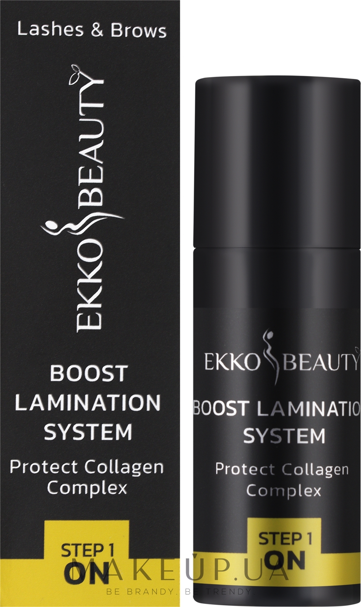 Бустер для ламинирования бровей и ресниц, шаг 1 - Ekko Beauty Protect Collagen Complex Step 1 ON Boost Lamination System — фото 10ml