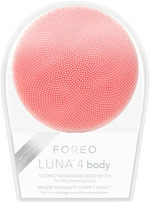Ультрагигиеничная щетка для тела с массажем T-Sonic - Foreo Luna 4 Body T-Sonic Massaging Body Brush Peach Perfect — фото N4