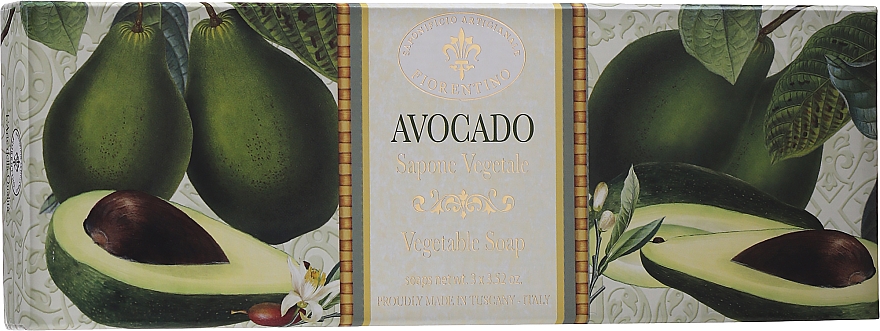 Набір натурального мила "Авокадо" - Saponificio Artigianale Fiorentino Avocado (soap/3pcsx100g) — фото N1
