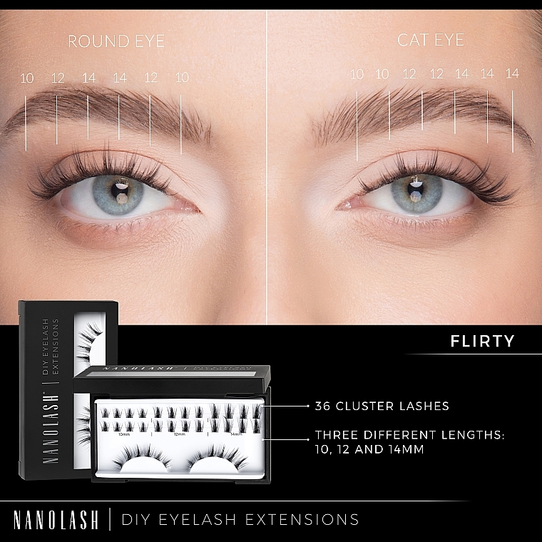 Накладные ресницы - Nanolash Diy Eyelash Extensions Flirty — фото N5