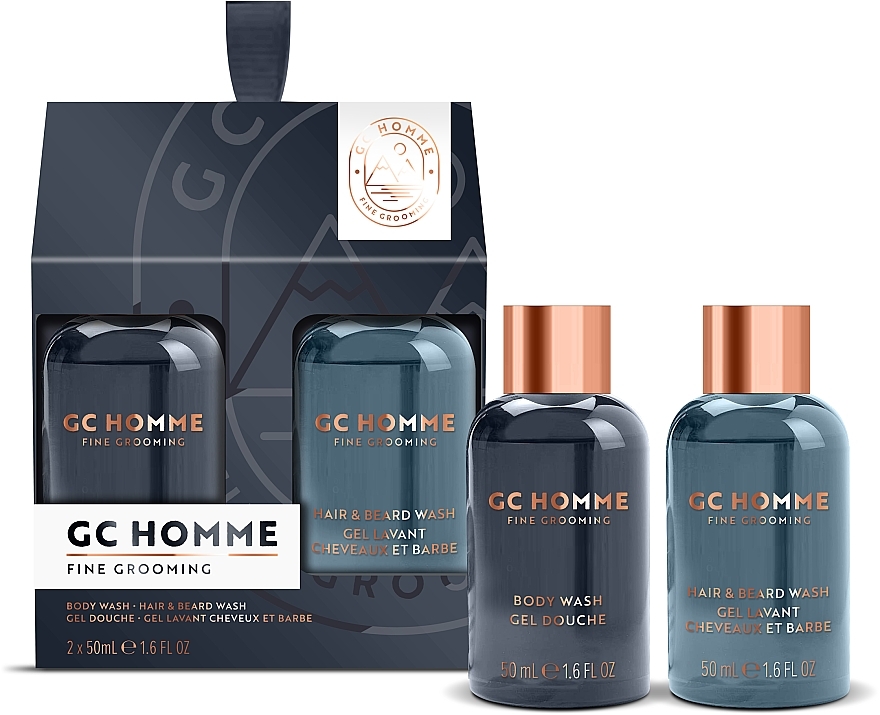 Набір - Grace Cole CG Homme Fine Grooming Mini Duo (sh/gel/50ml + hair/beard/wash/50ml) — фото N1