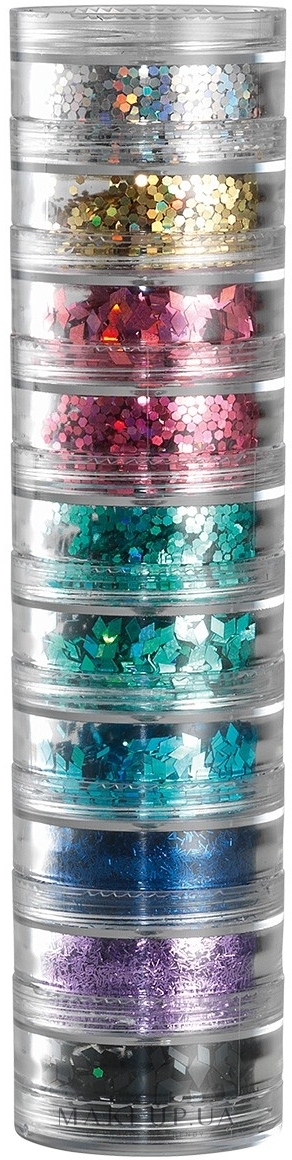 Набор глиттеров для ногтей "Fiesta", 10 шт - Peggy Sage Nail Glitter Mix — фото 10шт