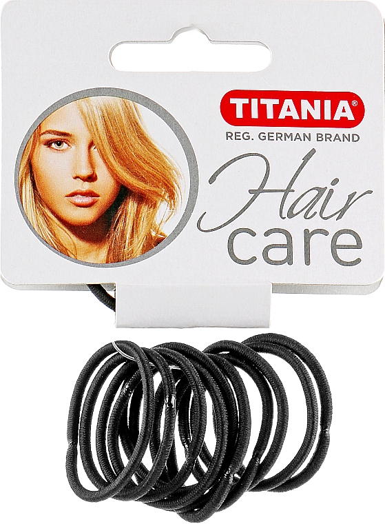 Резинки для волос маленькие, 12шт, черный, 2мм - Titania — фото N1