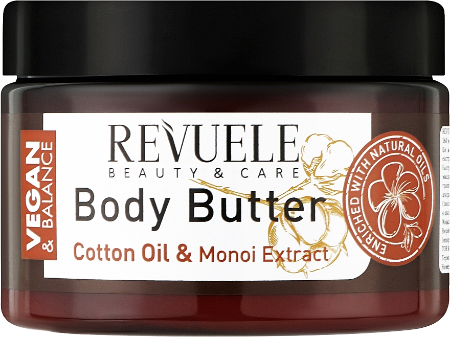 Батер для тіла "Бавовняна олія й екстракт моної" - Revuele Vegan & Balance Body Butter Cotton Oil & Monoi Extract