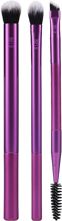 Набор кистей для макияжа, фиолетовый - Real Techniques Eye Shade + Blend + Dual Ended Brow — фото N1