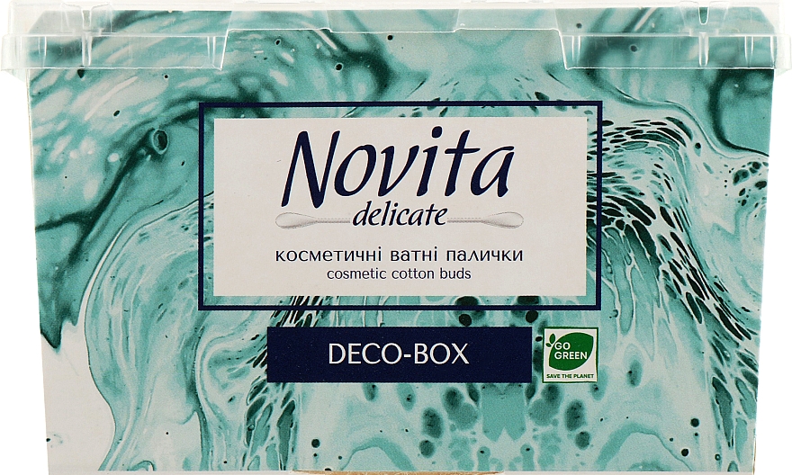 Косметичні ватні палички, в боксі, варіант 2 - Novita Delikate Cosmetic Cotton Buds Deco-box