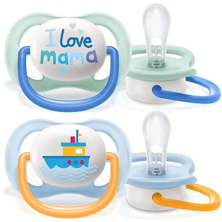 Пустышка ортодонтическая 0-6 месяцев - Philips Avent Ultra Air I love. — фото N1