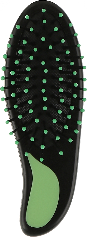 Щітка для волосся у вигляді краплі, з пластиковими шпильками, 499726, зелена - Inter-Vion