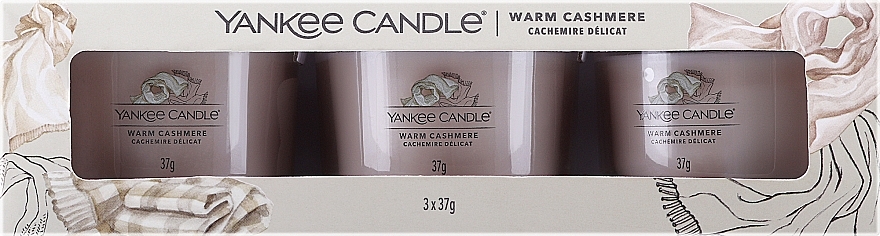 Набор ароматических свечей "Теплый кашемир" - Yankee Candle Warm Cashmere (candle/3x37g) — фото N1