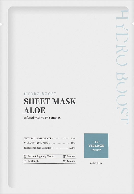 Тканевая маска для лица с алоэ - Village 11 Factory Hydro Sheet Mask Aloe — фото N1