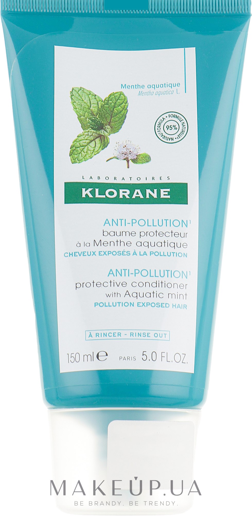 Бальзам для волосся - Klorane Anti-Pollution Protective Conditioner With Aquatic Mint — фото 150ml