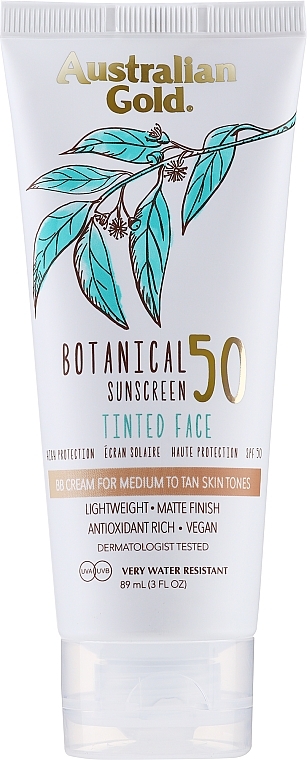 ВВ-крем SPF 50 - Australian Gold Botanical Sunscreen Tinted Face BB Cream SPF 50 — фото N1