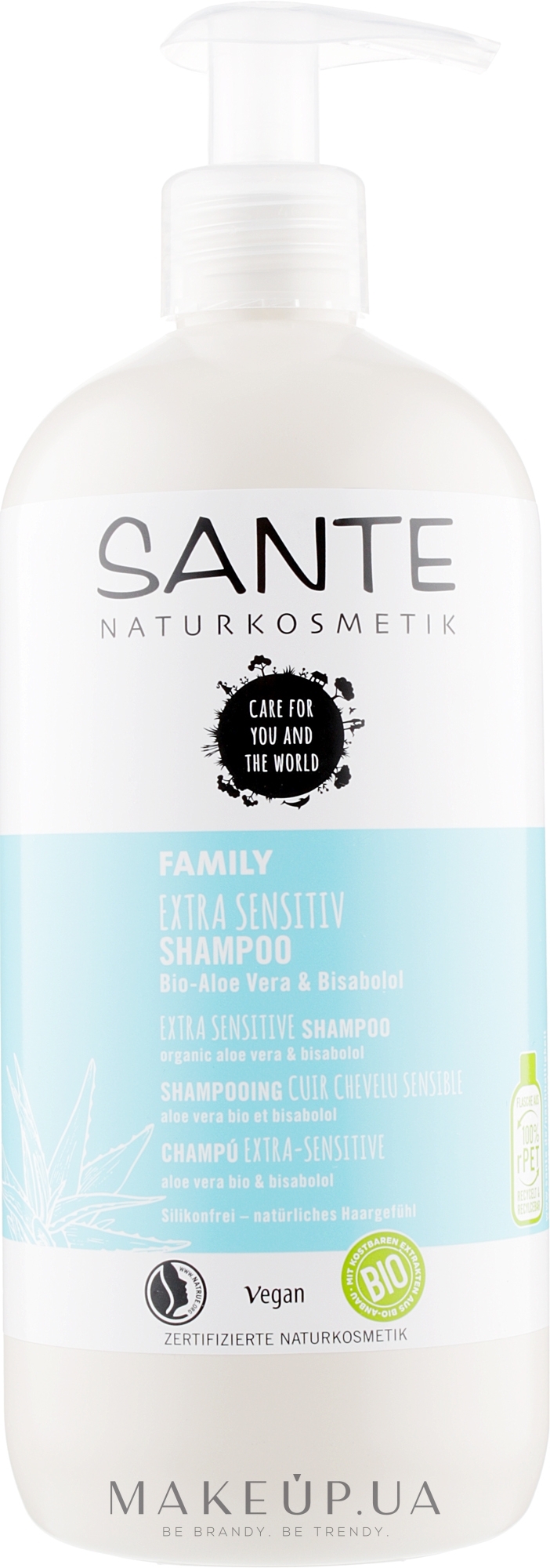 Биошампунь для всей семьи для чувствительной кожи головы "Алоэ вера и бисаболол" - Sante Family Extra Sensitive Shampoo — фото 500ml