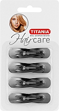 Заколки для волос "Triangle small", 8 шт, черные - Titania — фото N1