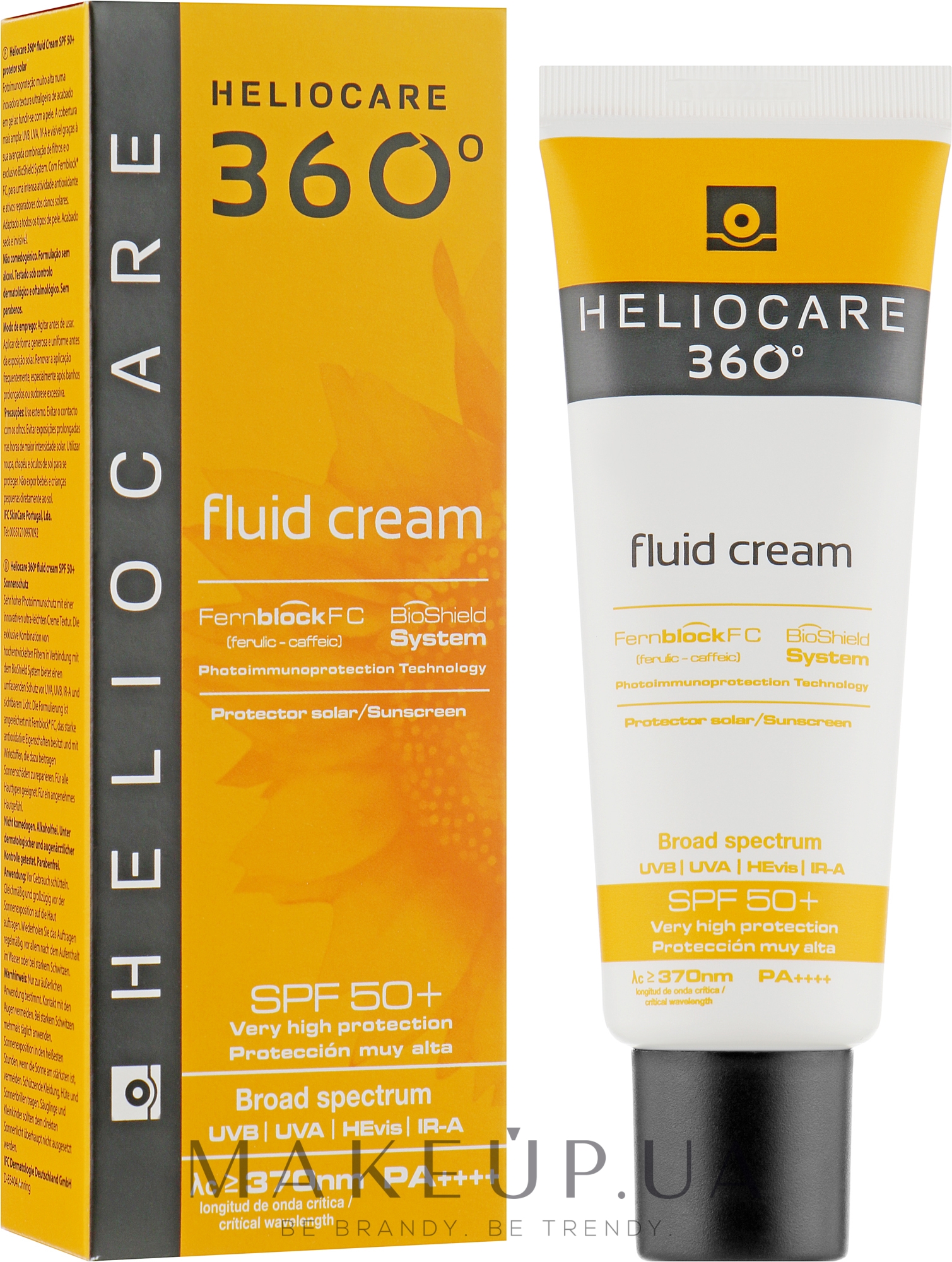 Солнцезащитный крем-флюид для всех типов кожи - Cantabria Labs Heliocare 360º Fluid Cream SPF 50+ Sunscreen — фото 50ml